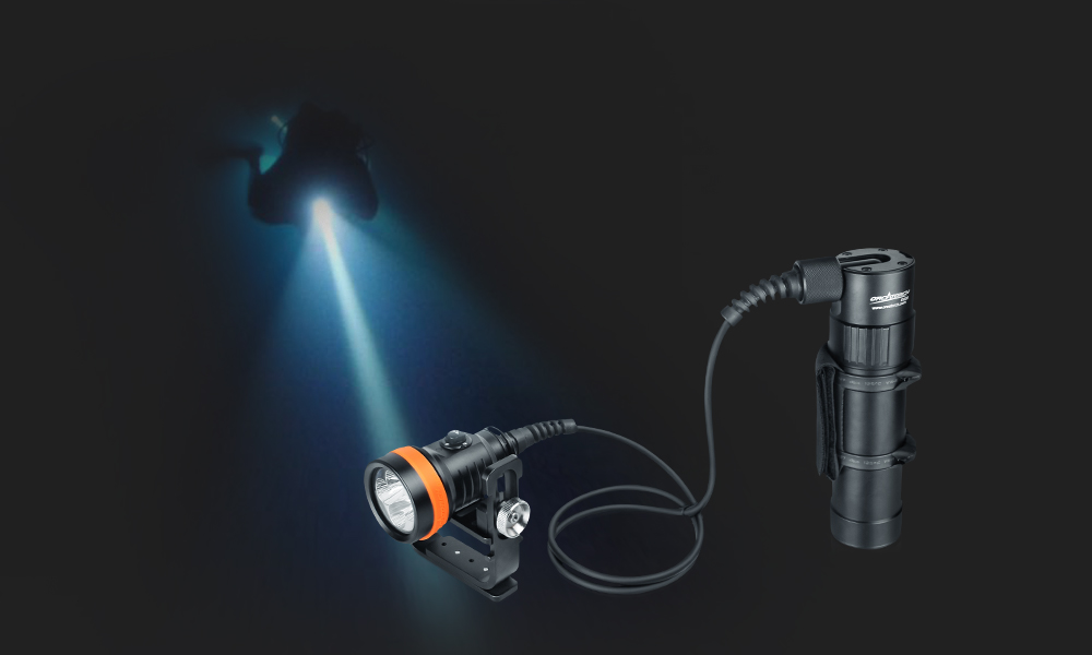 OrcaTorch D630 Canister Dive Light for back mount and side mount diving!