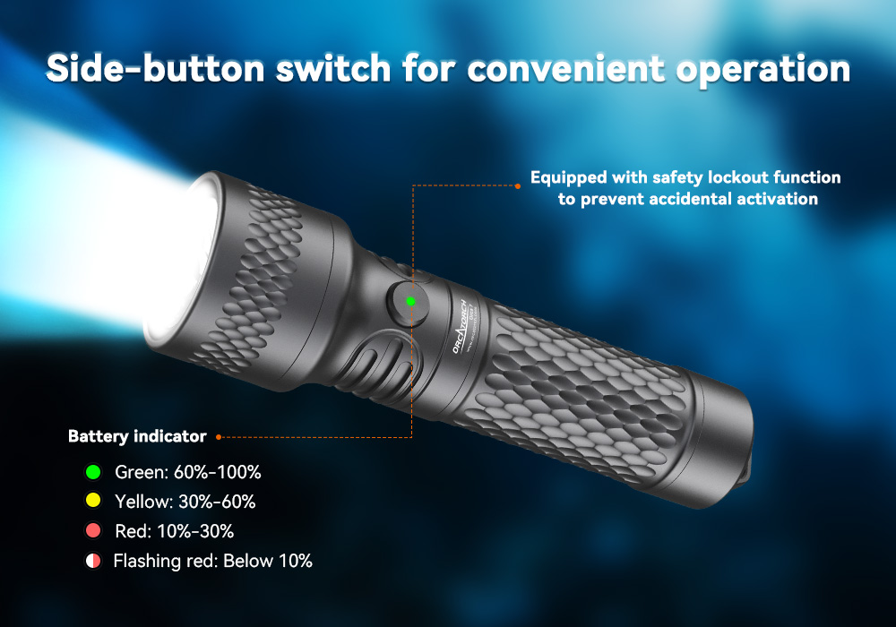 Orca 7 dive torch conviently to operate Orca 7 dive torch conviently to operate.jpg